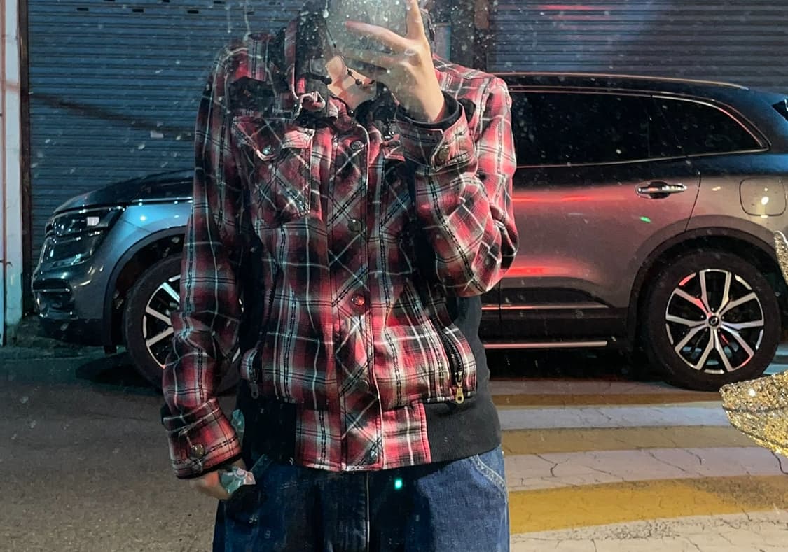 y2k punk check zipup 상품이미지3