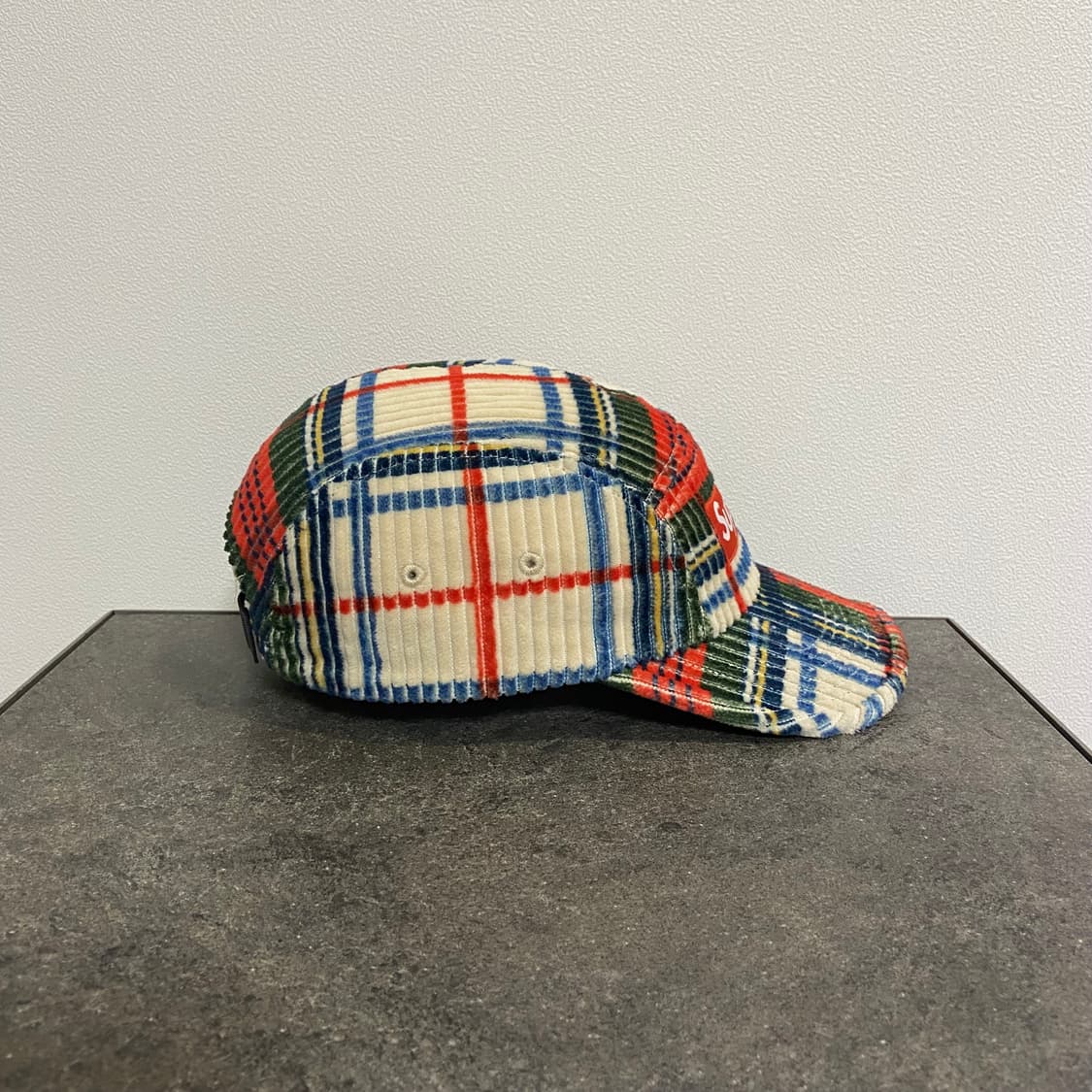 (OS) 슈프림 박스로고 캠프캡 모자 코듀로이 플레이드 체크 상품이미지2