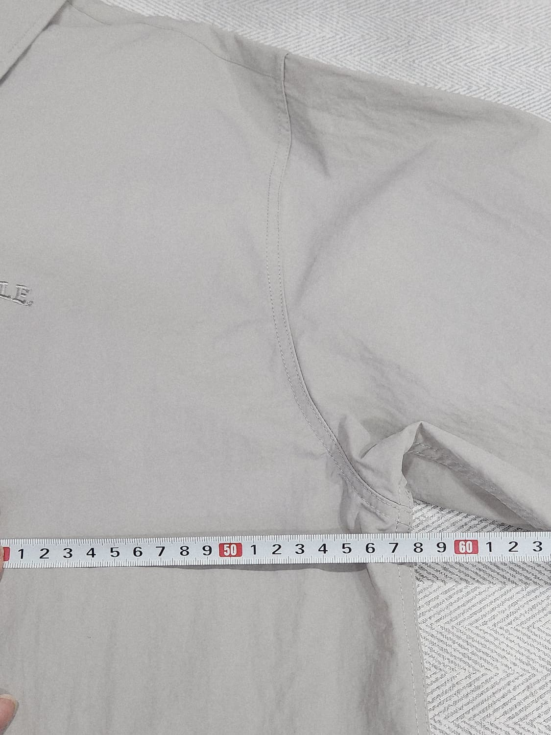 [M] YALE 예일 자수로고 바스락 오버핏 셔츠 라이트그레이 상품이미지7