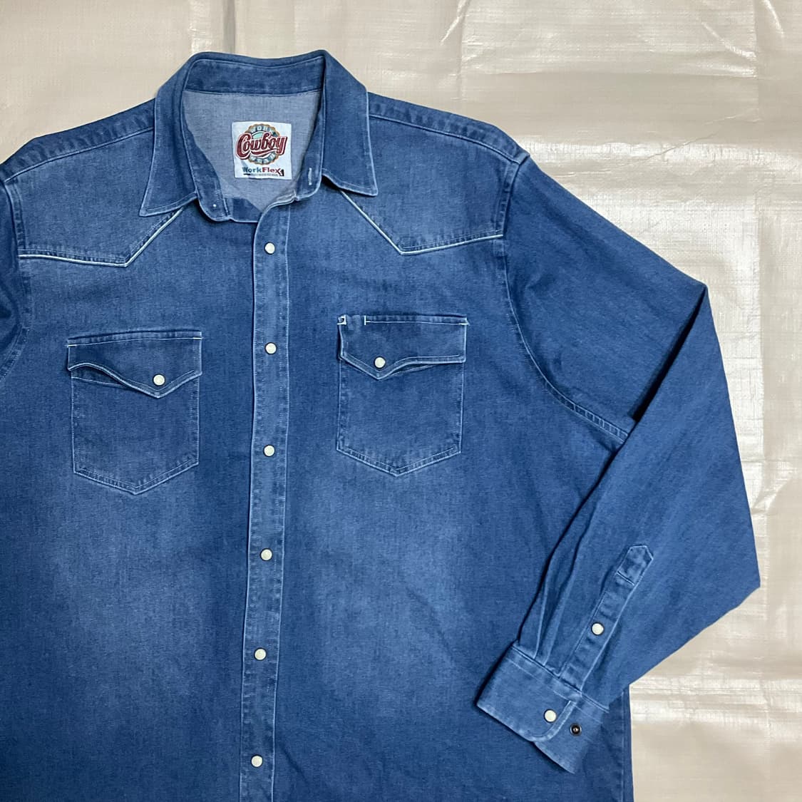 빈티지 웨스턴 데님 셔츠 XL 상품이미지1