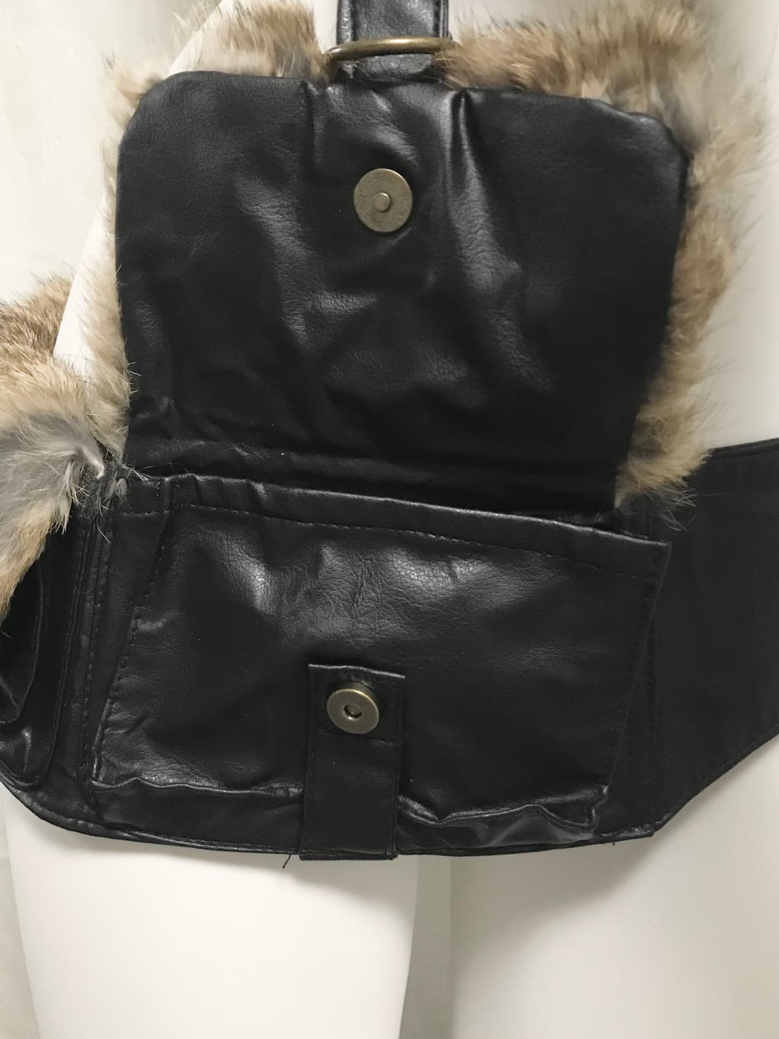 빈티지 00s y2k 래빗퍼 레더 벨트 백 상품이미지6