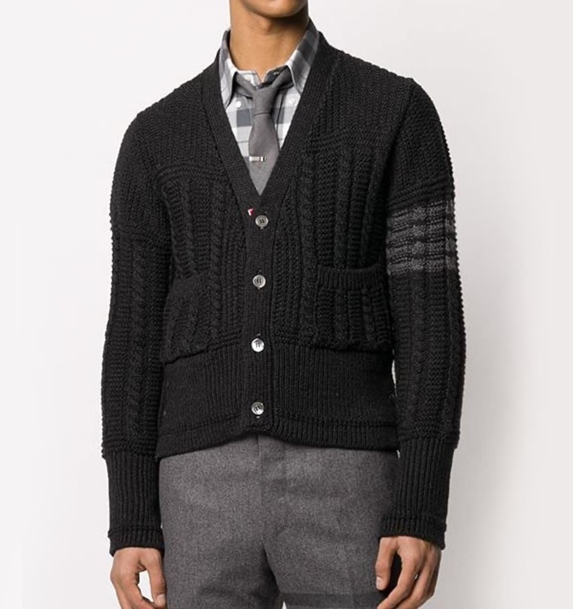 톰브라운/ 아란 케이블 가디건 다크그레이/ 2 상품이미지1