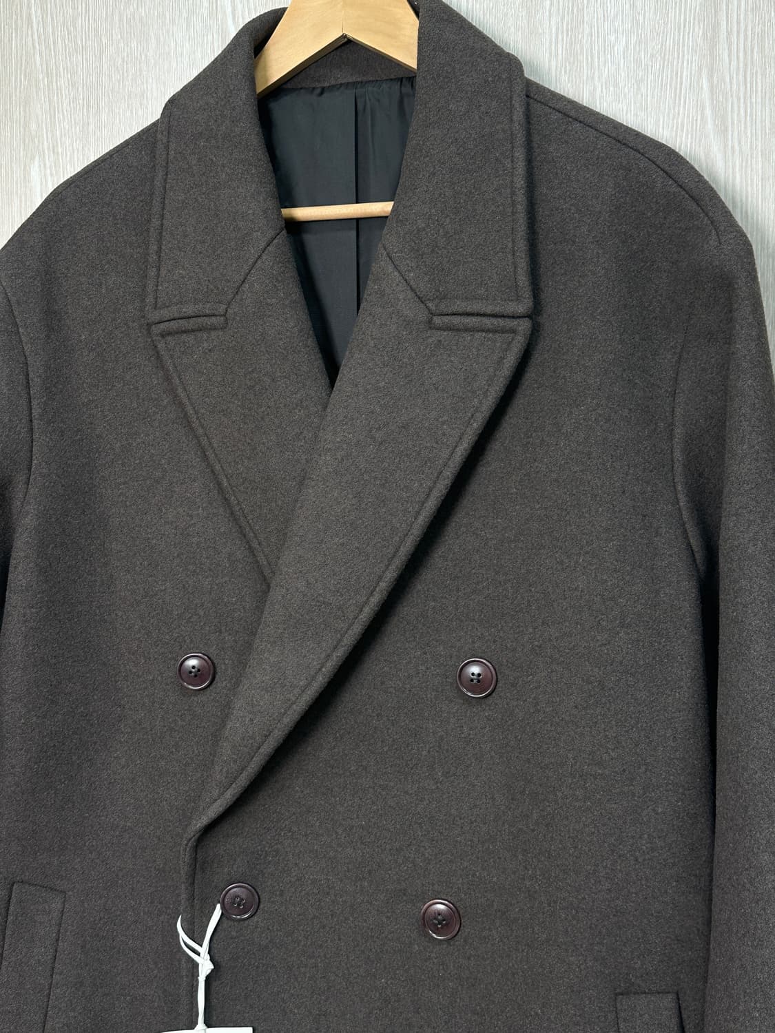 새상품) 쿠어 MTR 울캐시미어 오버핏 더블코트 멜란지브라운m/105 c 상품이미지5