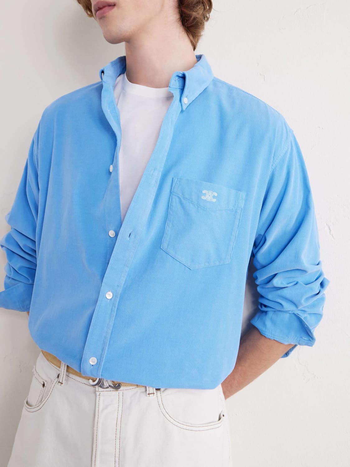 [박보검님 착용] 셀린느 26ss 샴브레이 트리옴페 코듀로이 셔츠 상품이미지3