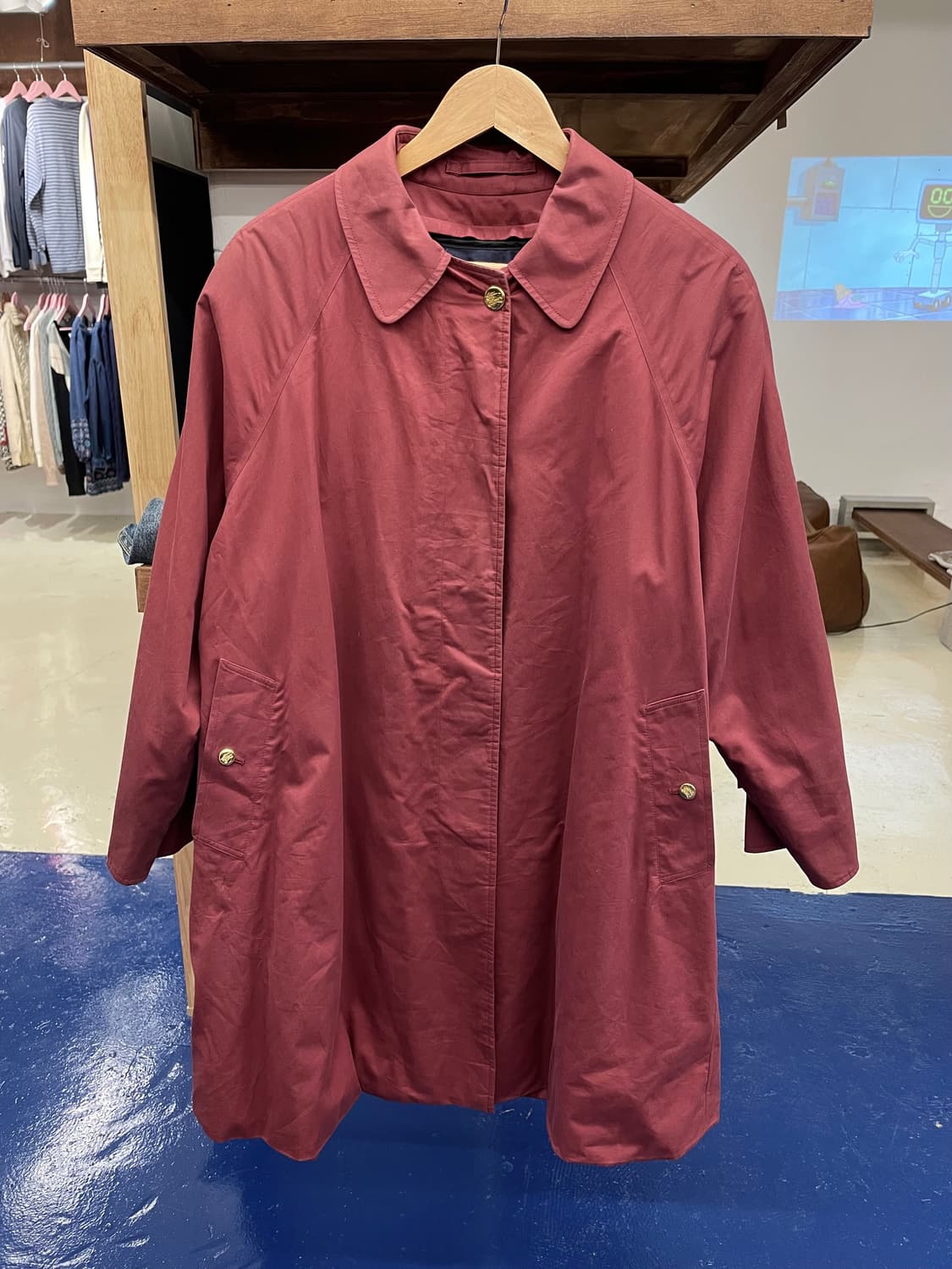 Burberrys 버버리 금장 버건디 트렌치 코트 상품이미지4