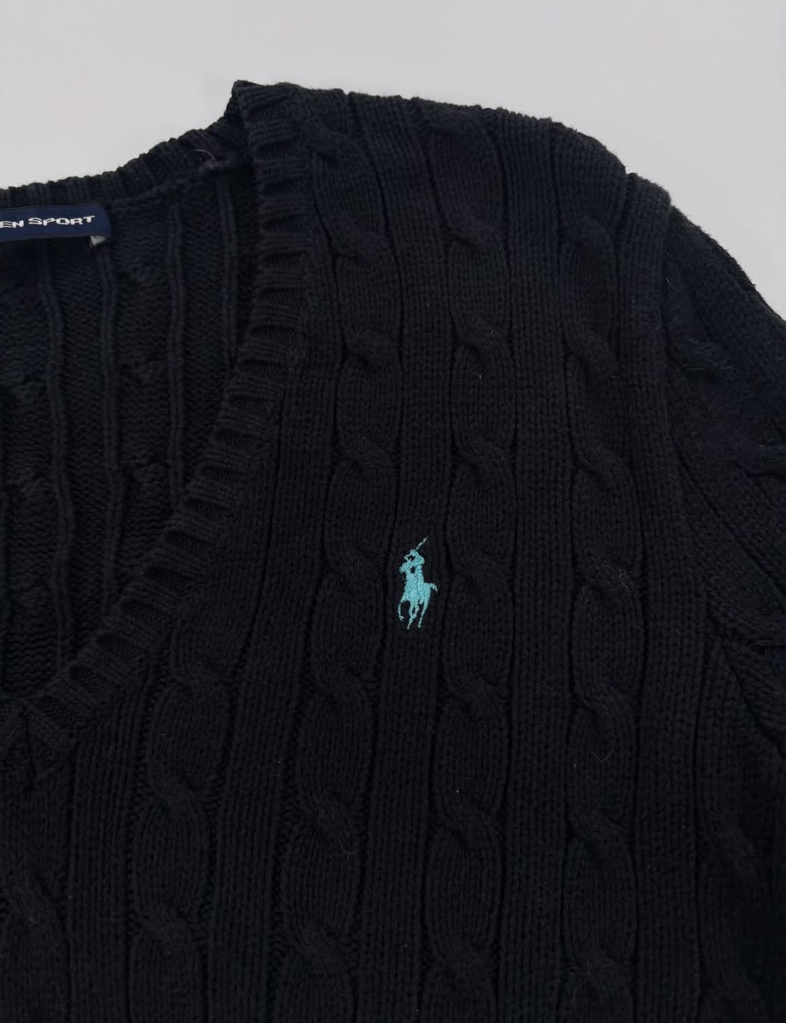 폴로 랄프로렌 여성 블랙 꽈배기 니트  상품이미지3