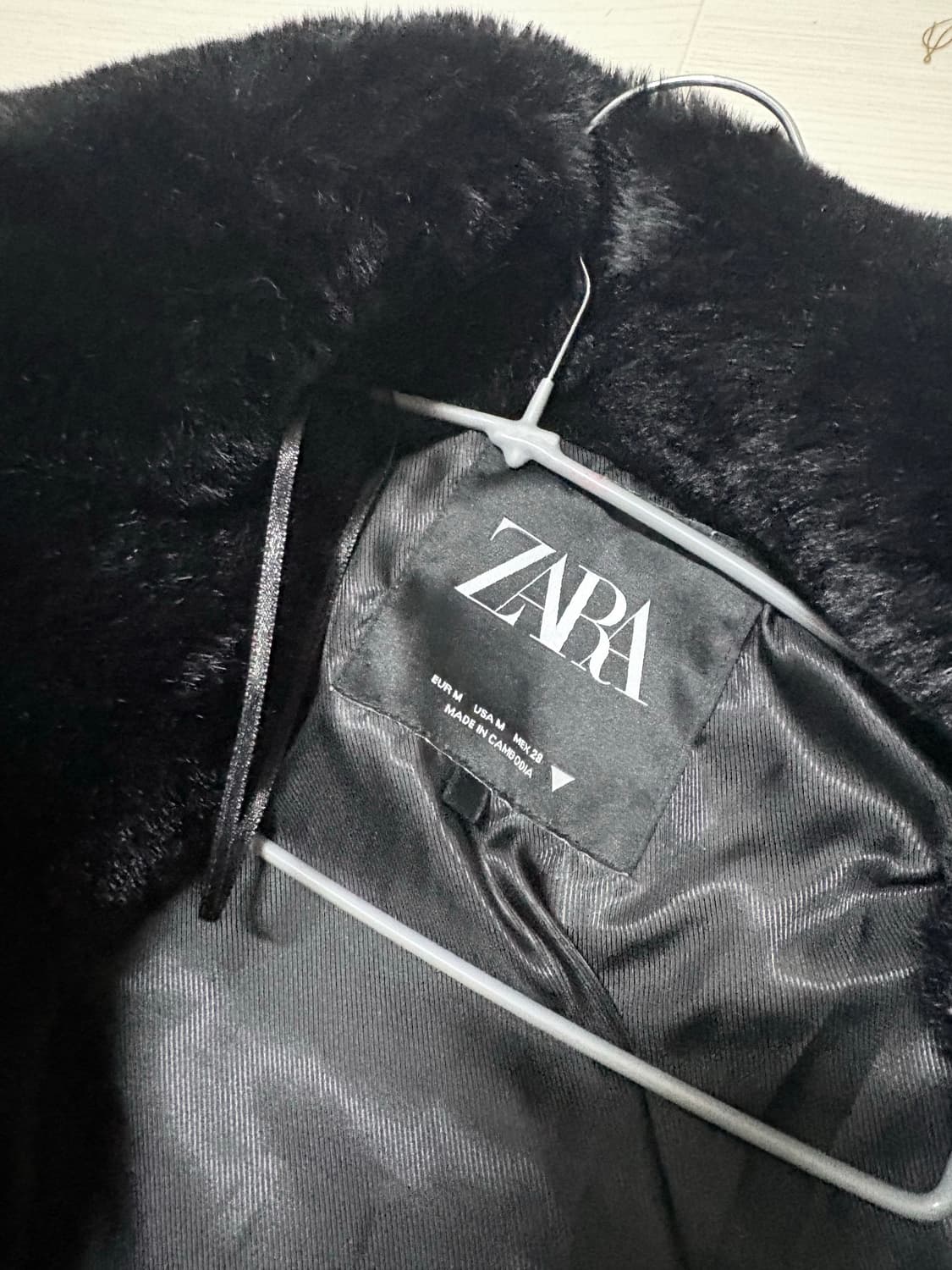 자라 퍼코트 퍼 자켓  블랙 M 상품이미지5