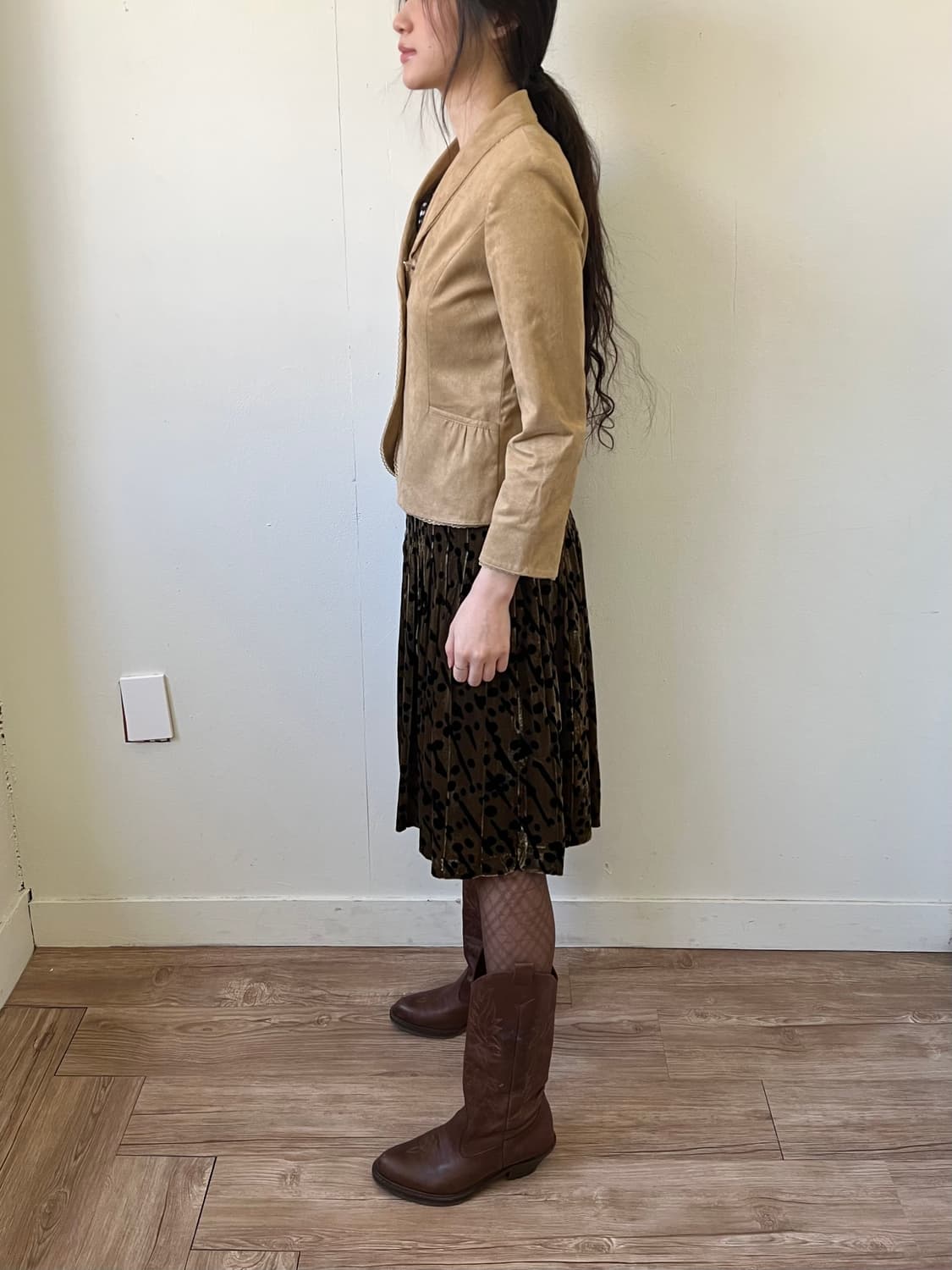 et vous 도트 벨벳 스커트 상품이미지9