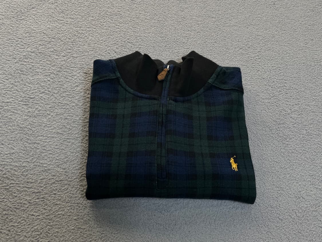 95-100 폴로 polo 이스테이트 블랙와치 쿼터집업 니트 상품이미지6