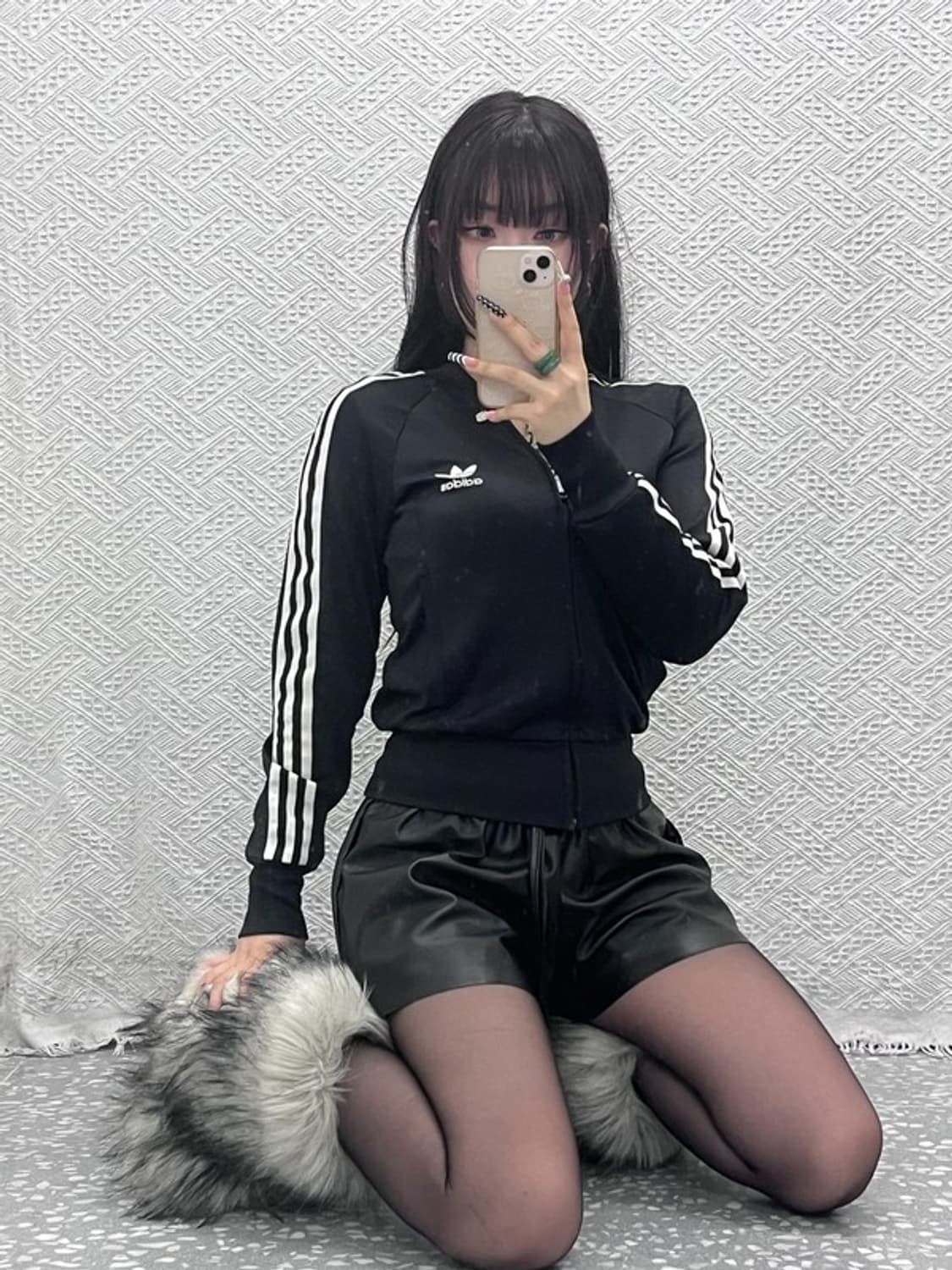 아디다스 Y2K 00's 흑탭 딱붙핏 져지 집업 XS C10409 상품이미지1