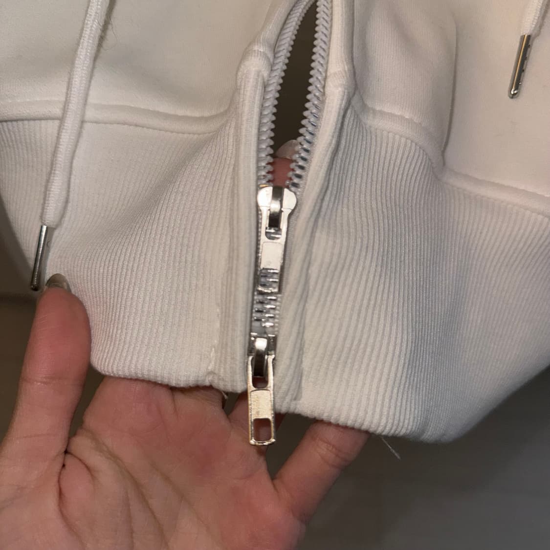 Y2k 크롭 후드집업 화이트 갸루 상품이미지5