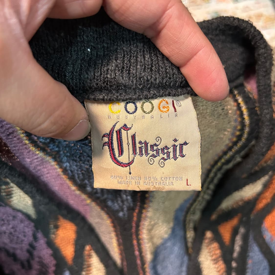 [L] 90s 쿠지 3D 케이블 호주 울 가디건 상품이미지2