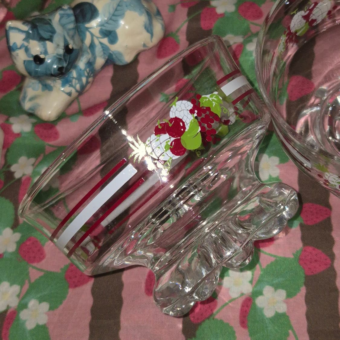 70s 토요 글라스 과일 넝쿨 디저트 글라스 1p 상품이미지7