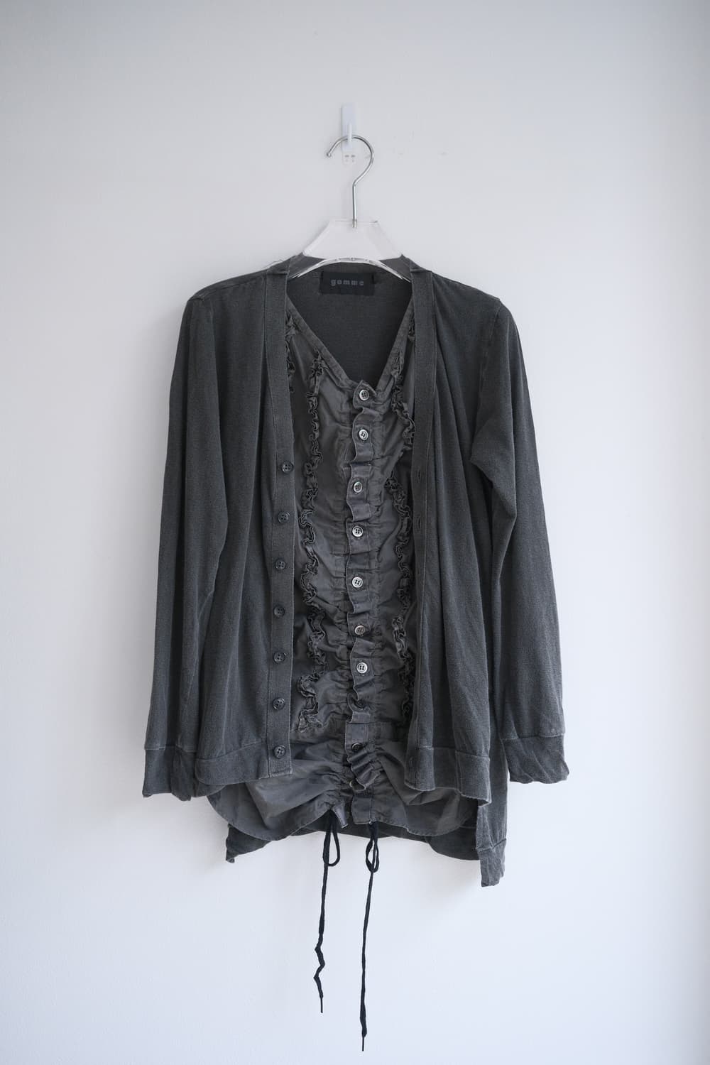 frill shirts docking washed cardigan 상품이미지5