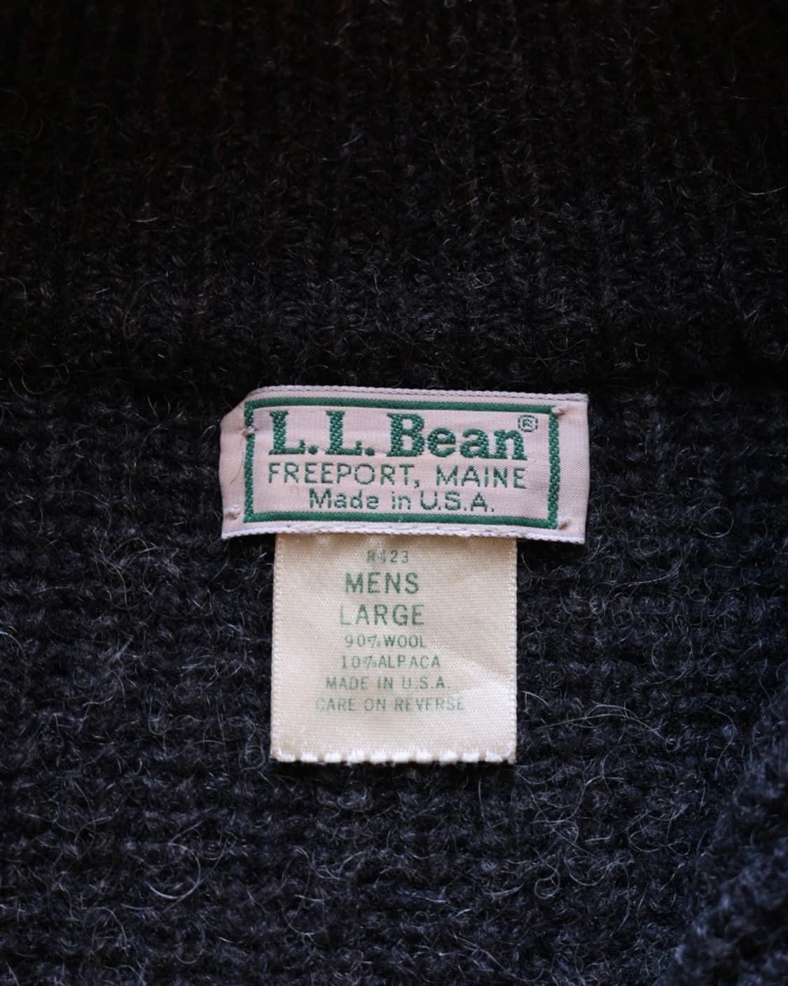 엘엘빈 80s 알파카 울 드라이버 풀 집업 니트 가디건 차콜L 상품이미지2