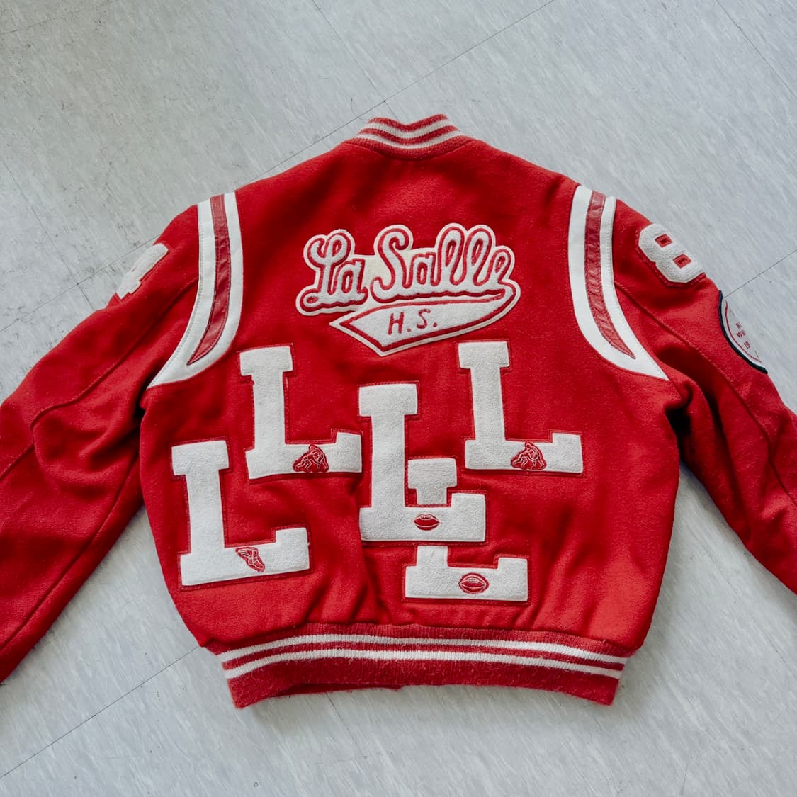 80's OG DeLong 바시티 자켓 스타디움 레더 자켓 XL 상품이미지1