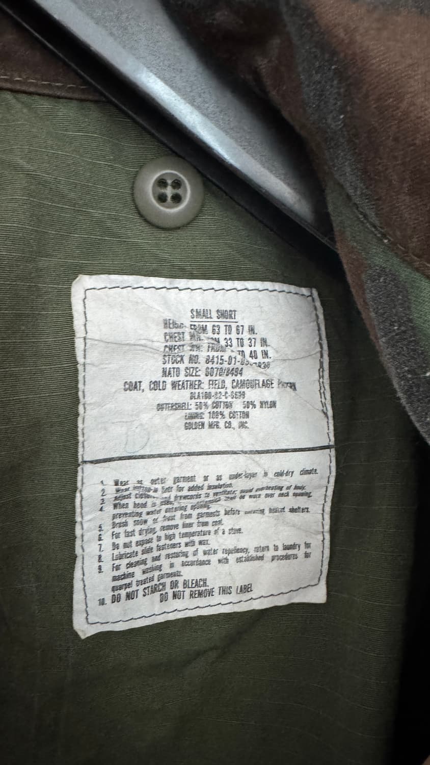 M65 80s 필드자켓 우드랜드 카모 소령 계급장 S Short  상품이미지4