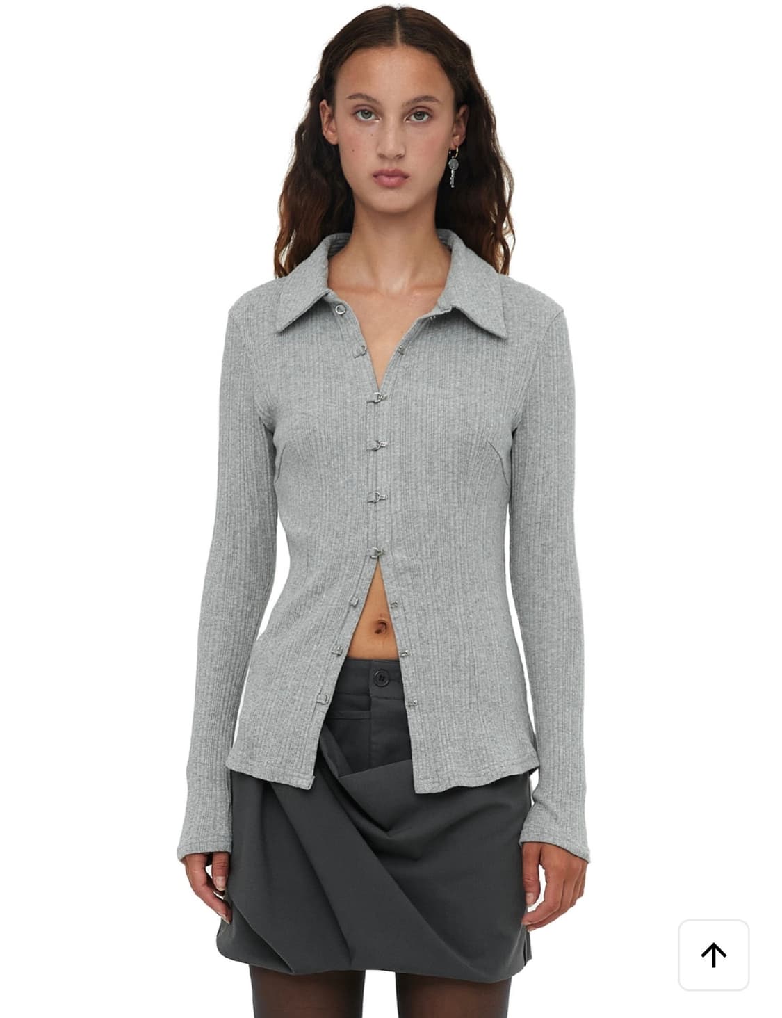 세릭 HOOK BUTTON SHIRT 후크 가디건 셔츠 블랙 상품이미지7