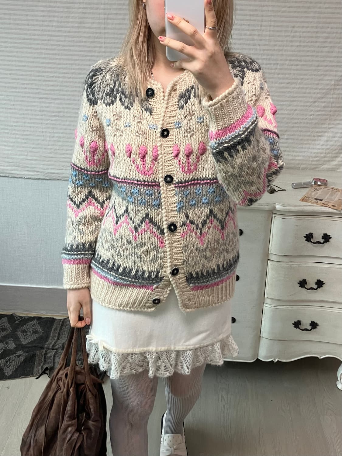 빈티지 핸드메이드 해비울 모리 가디건 상품이미지3