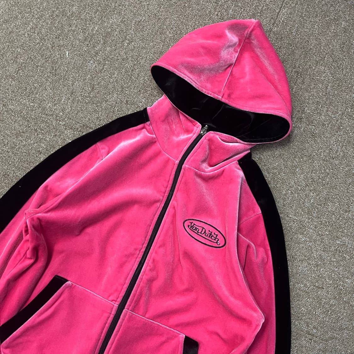  본더치 y2k 벨벳 후드집업 상품이미지4