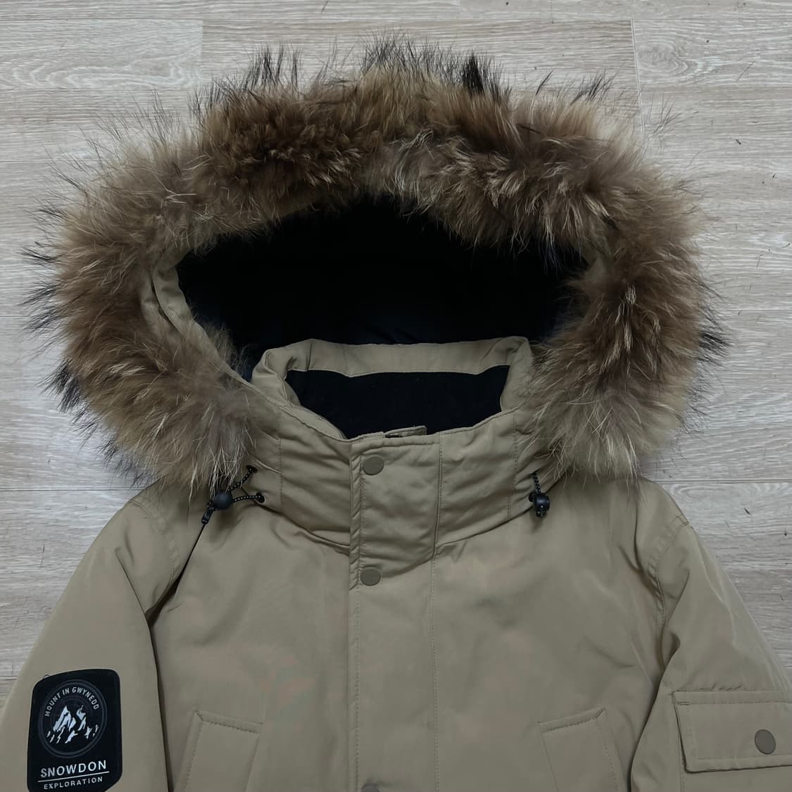 테이트 아웃도어 다운 라쿤퍼 후드 패딩 점퍼 [베이지] L/100 상품이미지2