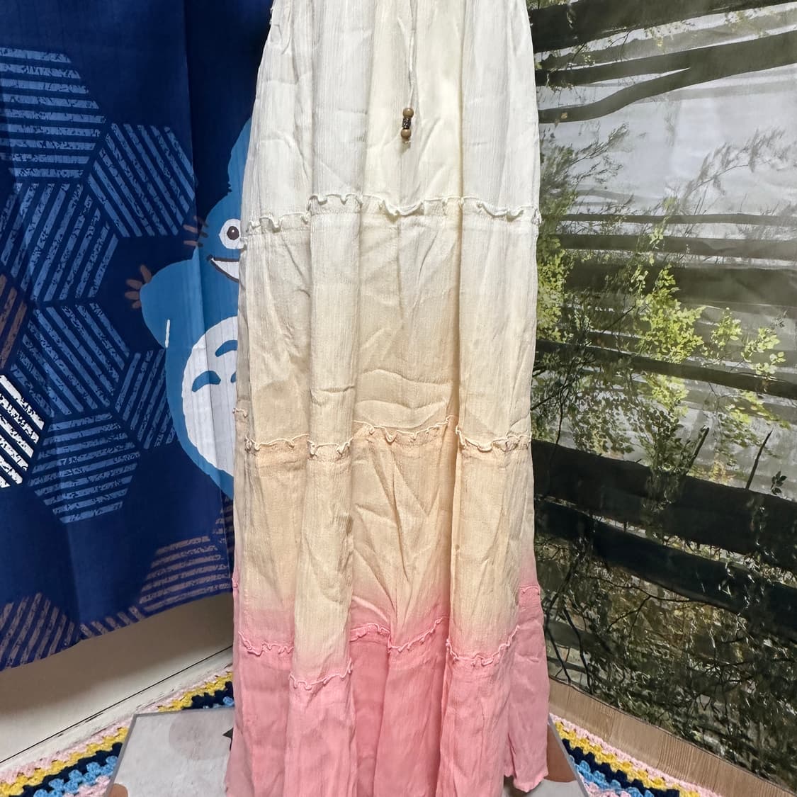 빈티지 모리 모리걸 롱 그라데이션 핑크 복숭아 원피스 상품이미지3