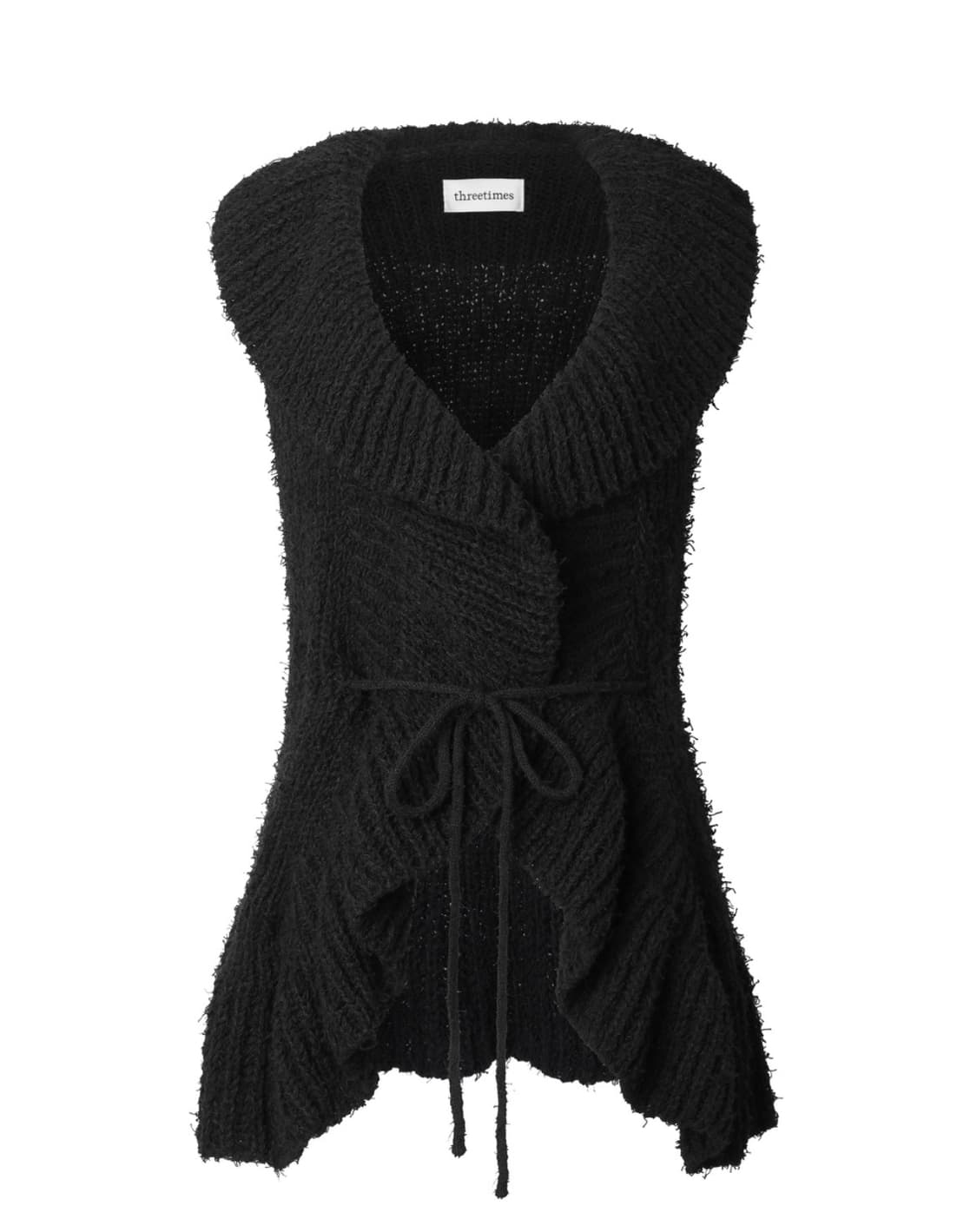 쓰리타임즈 러플 니트 베스트 ruffle knit vest 상품이미지1