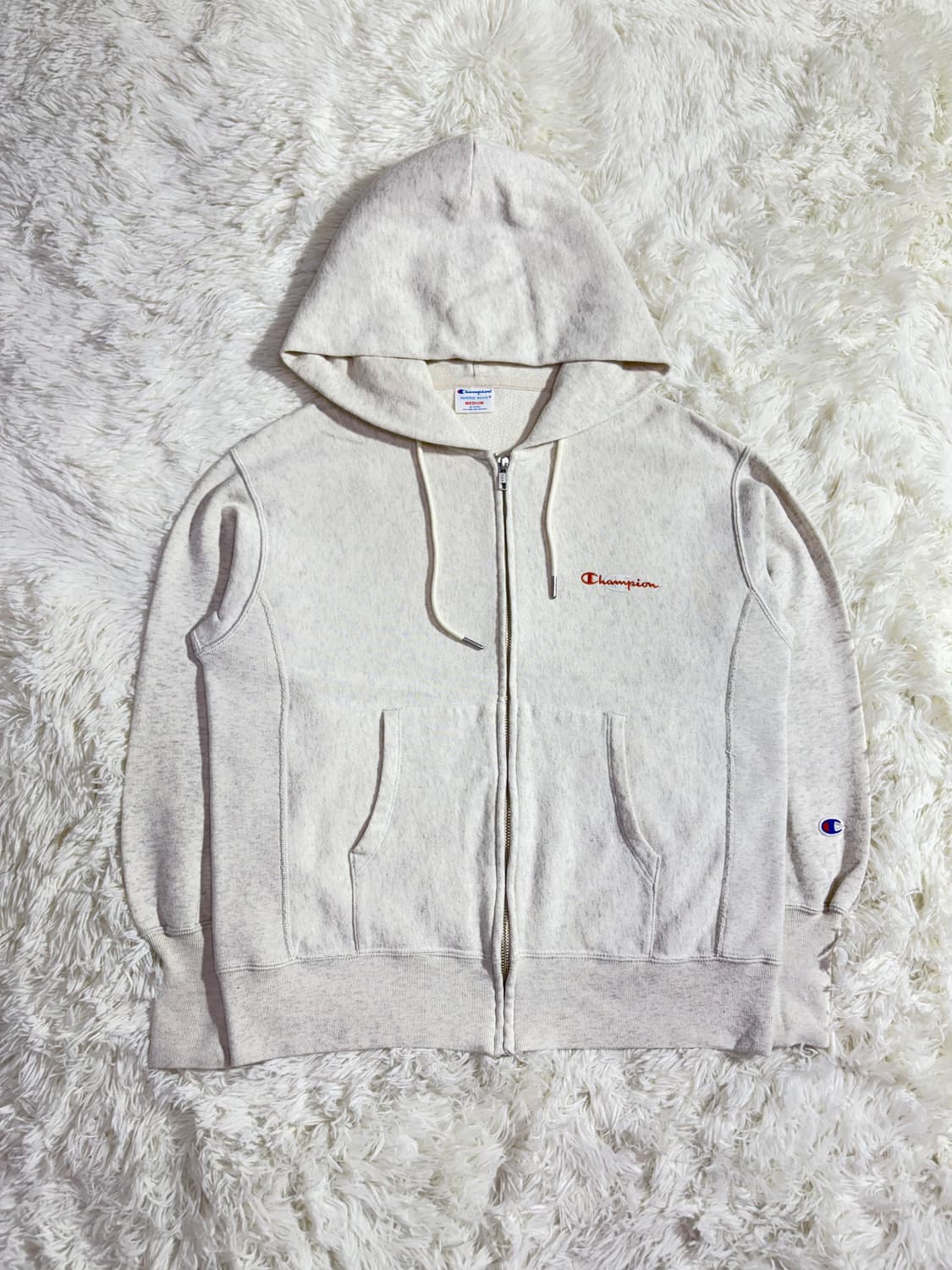 챔피온 리버스위브 크림 후드집업 상품이미지4