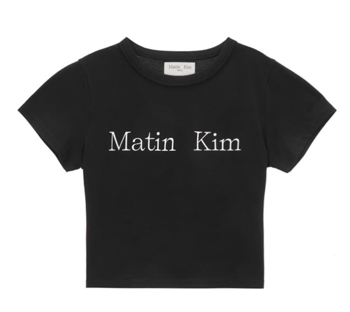 [마뗑킴] 로고 크롭티 블랙 상품이미지1