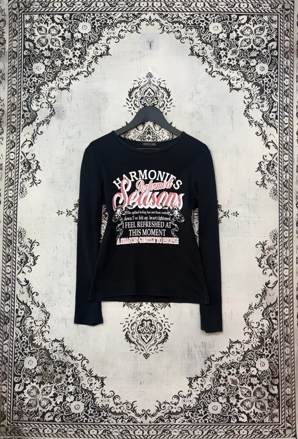 일본빈티지 Crazy girl Y2K 레터링 글리터 롱슬리브 상품이미지1