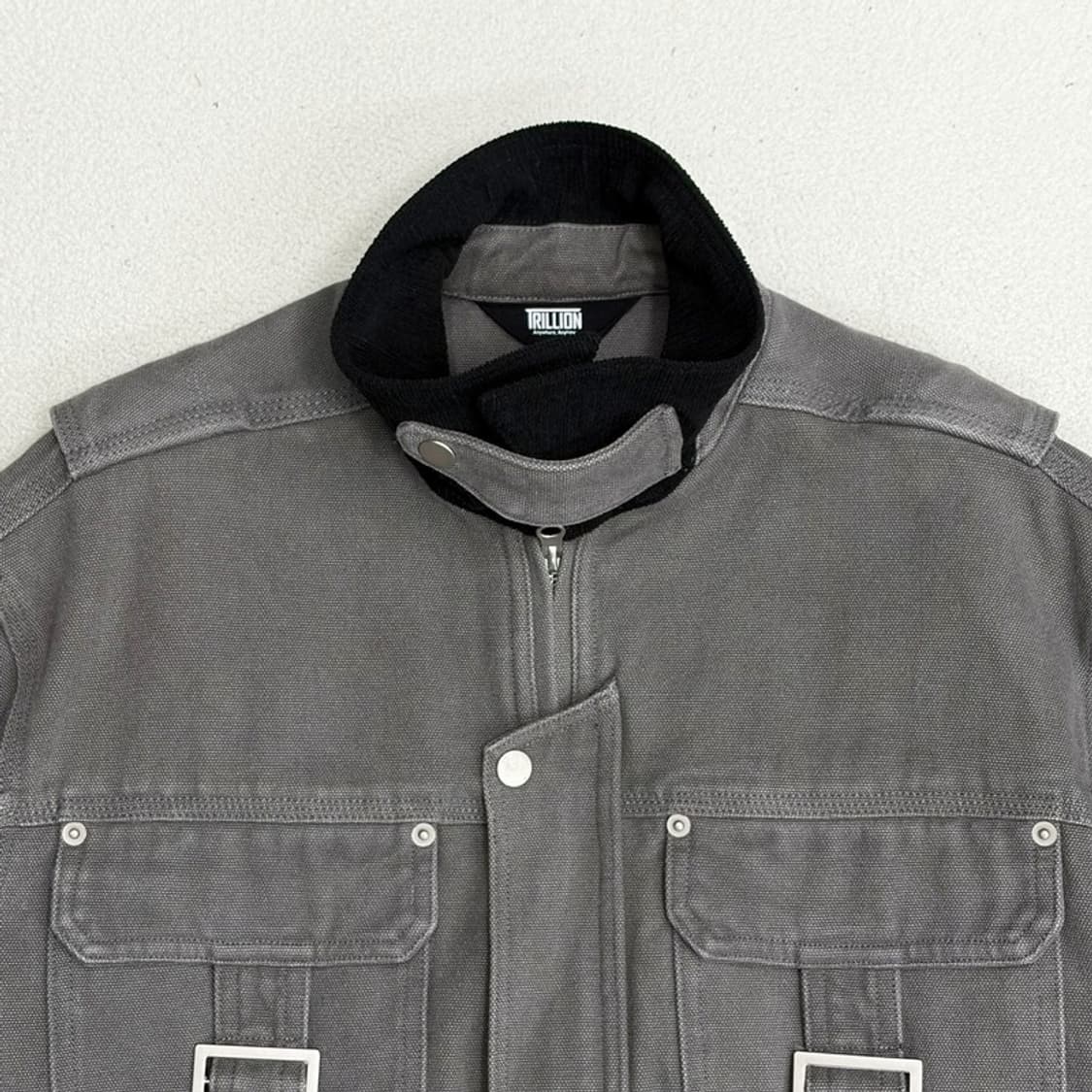 TRILLION 스톤워싱 버클 코튼 워크자켓 XL 상품이미지4