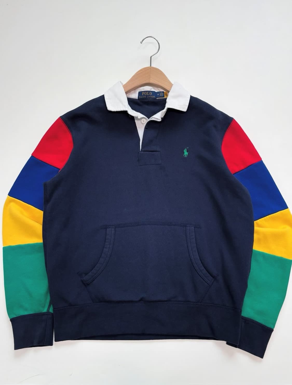 Polo by RalphLauren 폴로 네이비 컬러블록 배색 럭비티 상품이미지1