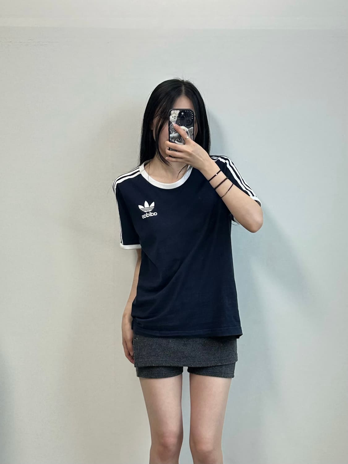 아디다스 3s 네이비 반팔 링거 티셔츠 상품이미지1