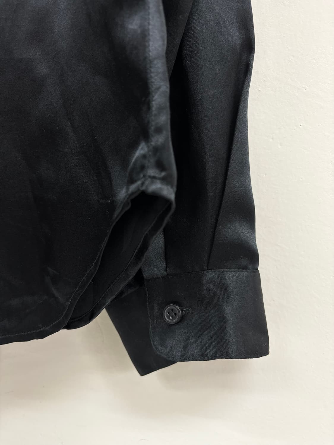 빈티지 블랙 새틴 셔츠 상품이미지4