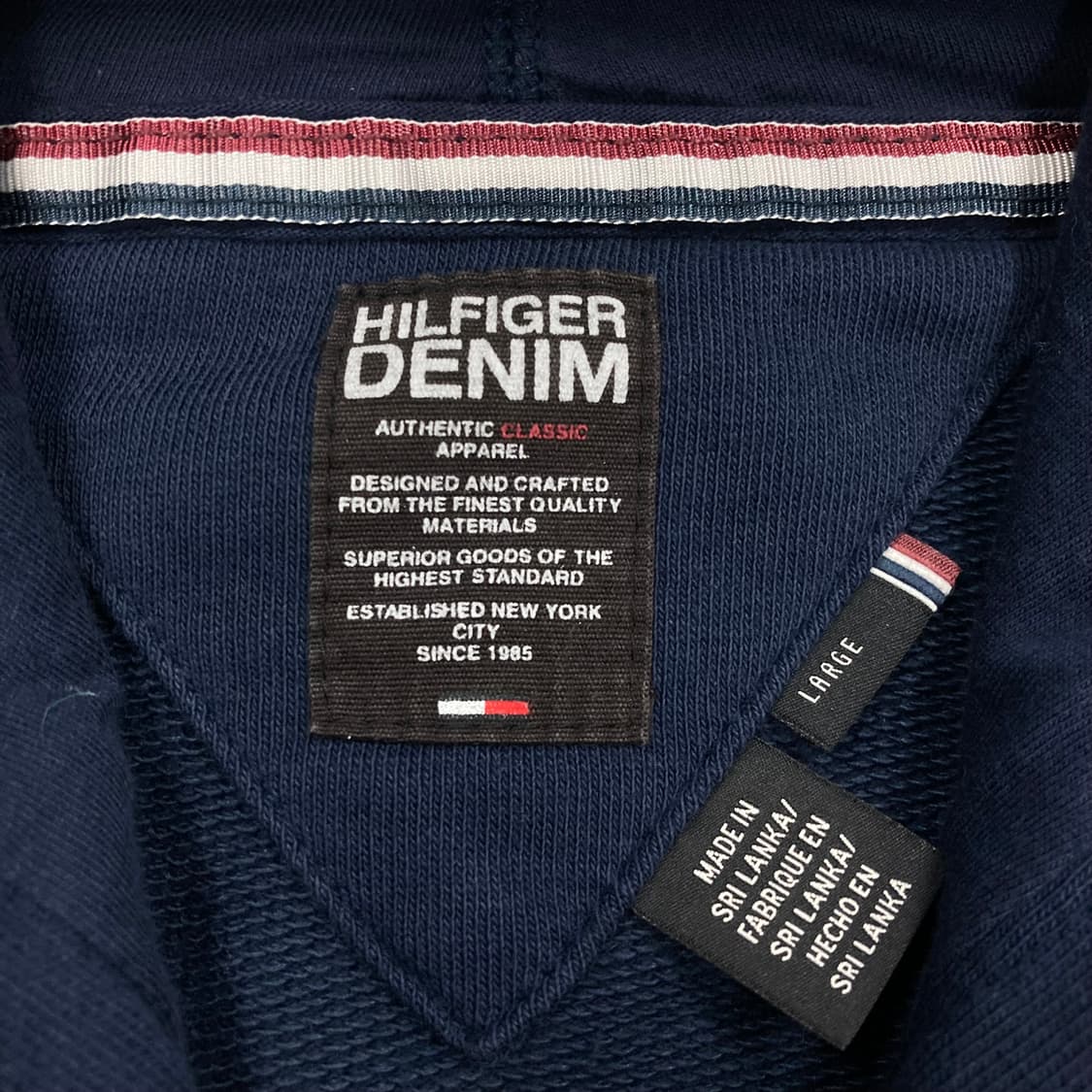 타미힐피거 네이비 컬러 성조기 빅로고 후드 집업 상품이미지4