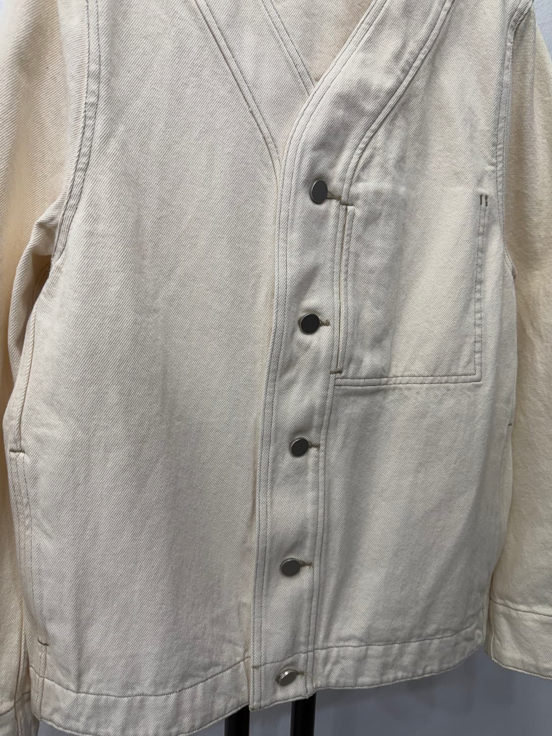 정품) COS 코스 오버사이즈 아이보리 데님 자켓 XS 상품이미지4