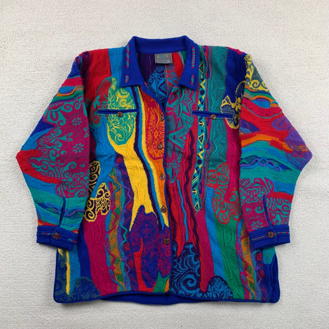 쿠지 핸드메이드 케이블 니트 셔츠형 가디건 상품이미지1