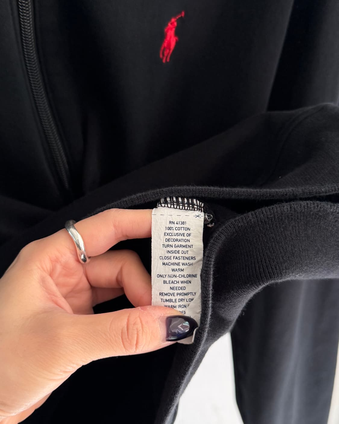 Polo 폴로 랄프로렌 신형 레드포니 블랙컬러 코튼 집업 트랙 자켓 상품이미지7