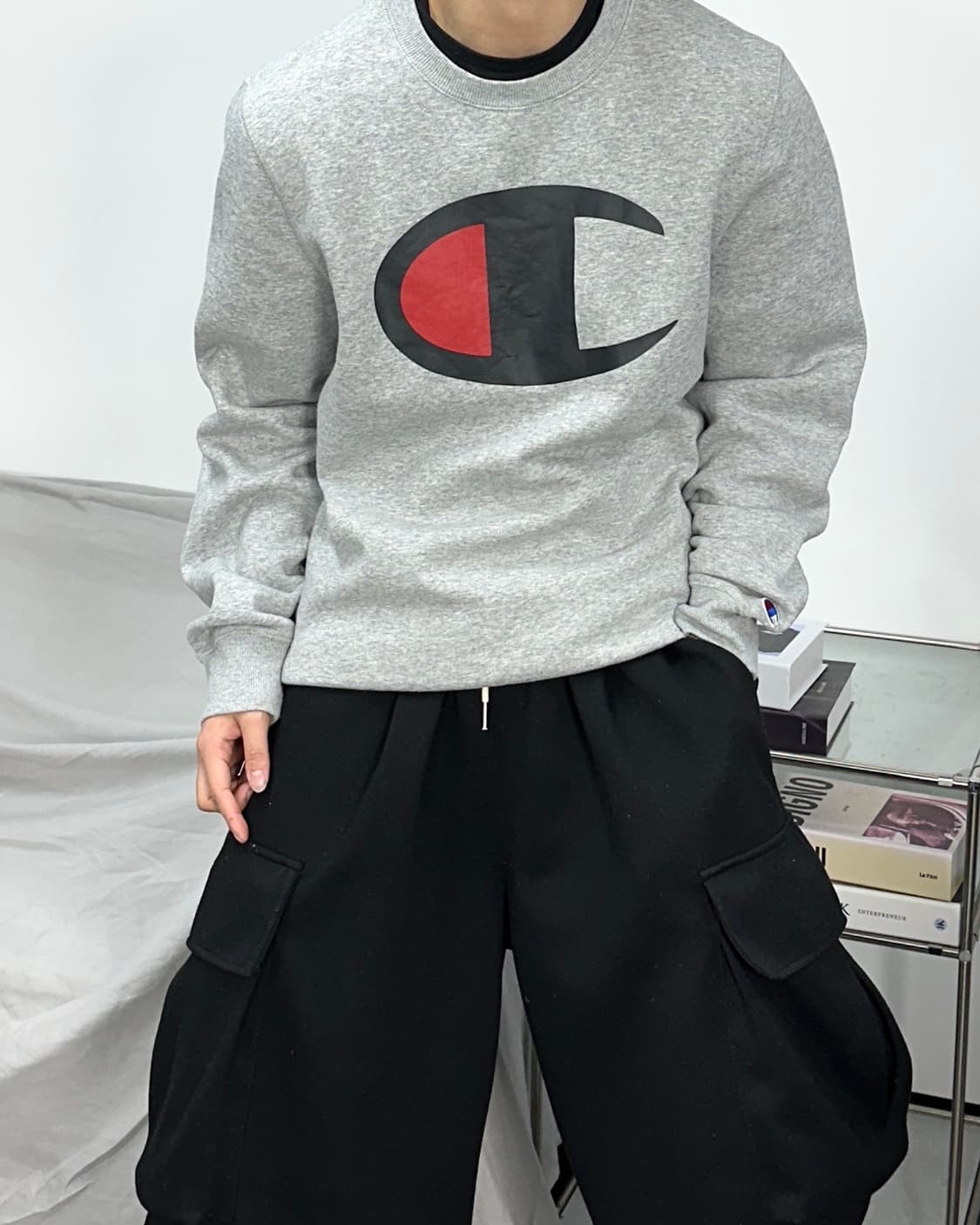 챔피온 빅로고 어센틱 맨투맨 M 상품이미지2