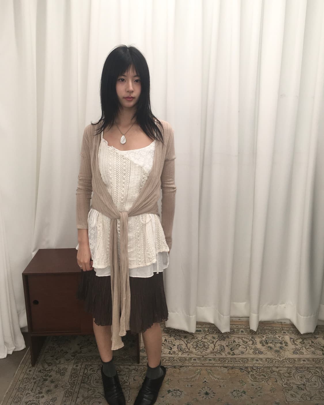 베이지 롱가디건 상품이미지1