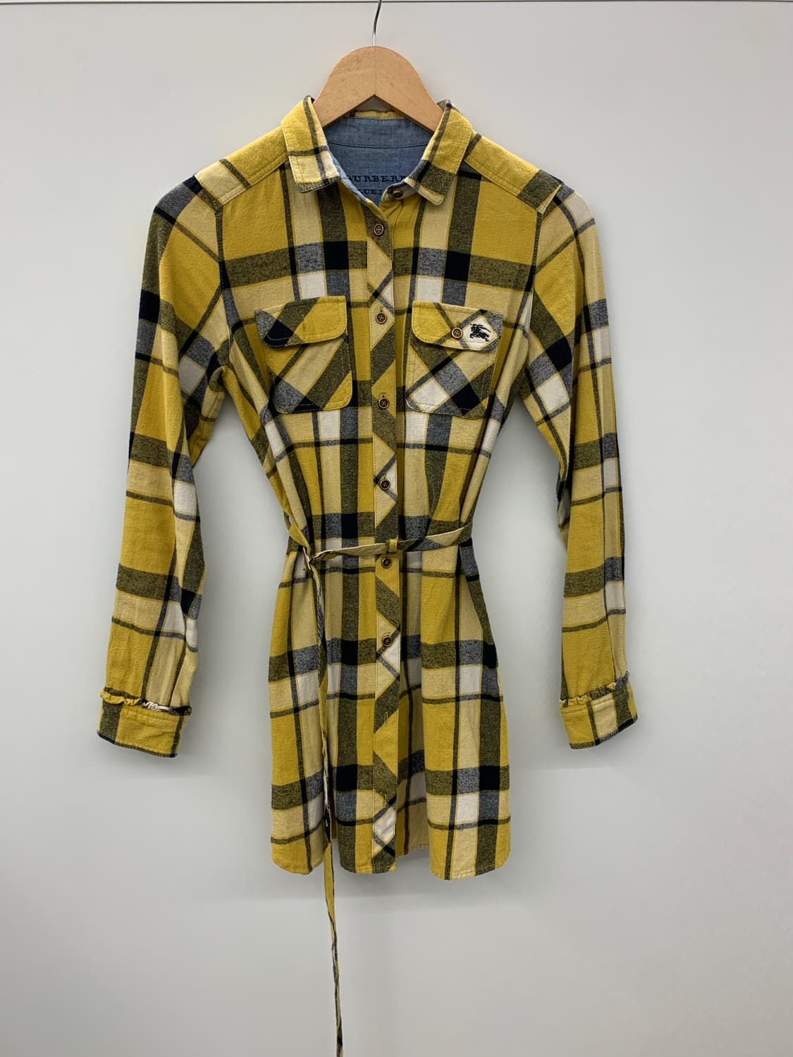 버버리 블루라벨 플란넬 체크 벨트 원피스 상품이미지6
