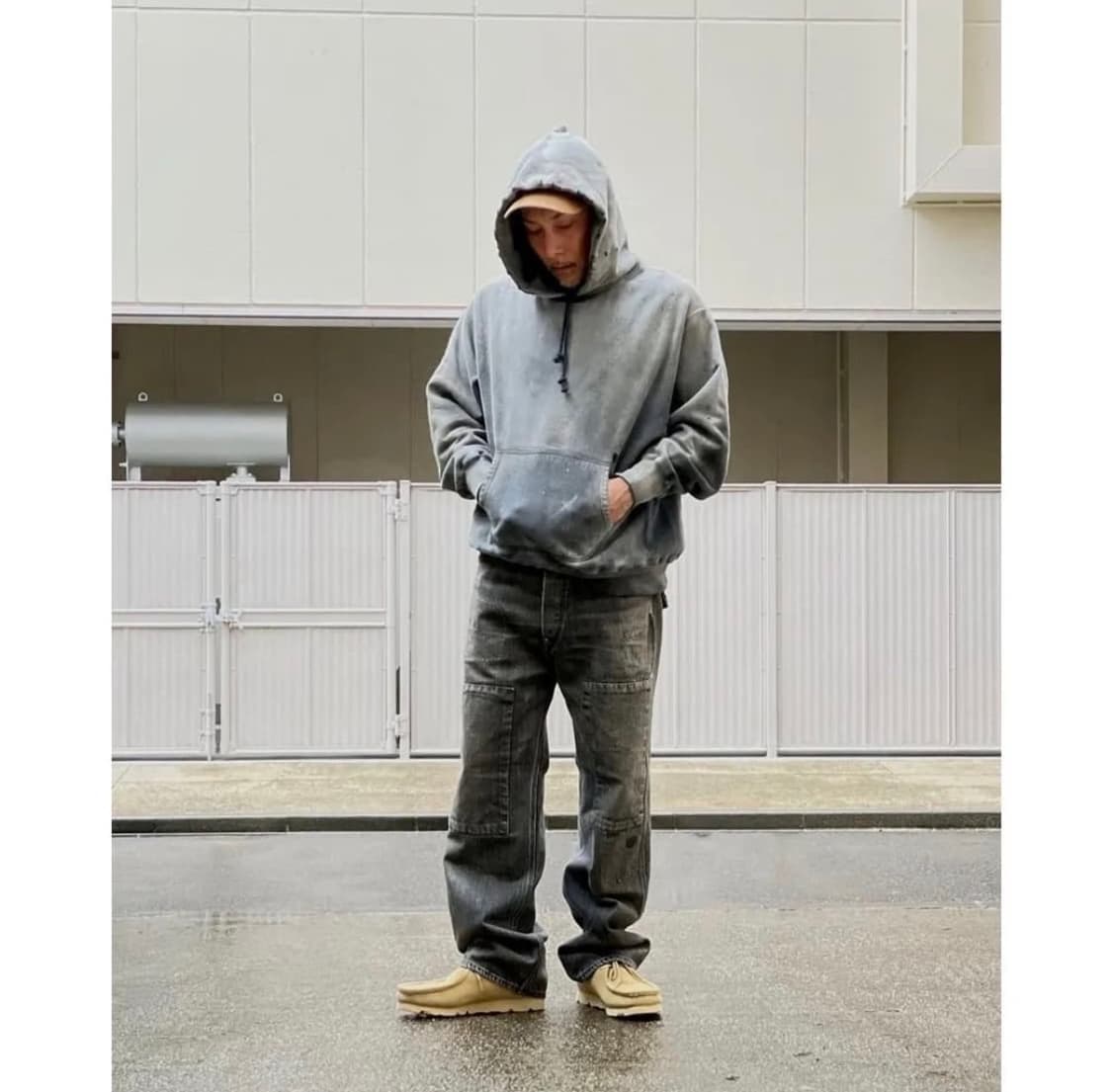 바우와우 Bowwow 30s 리페어 더블니 데님 워크 팬츠 L 상품이미지4