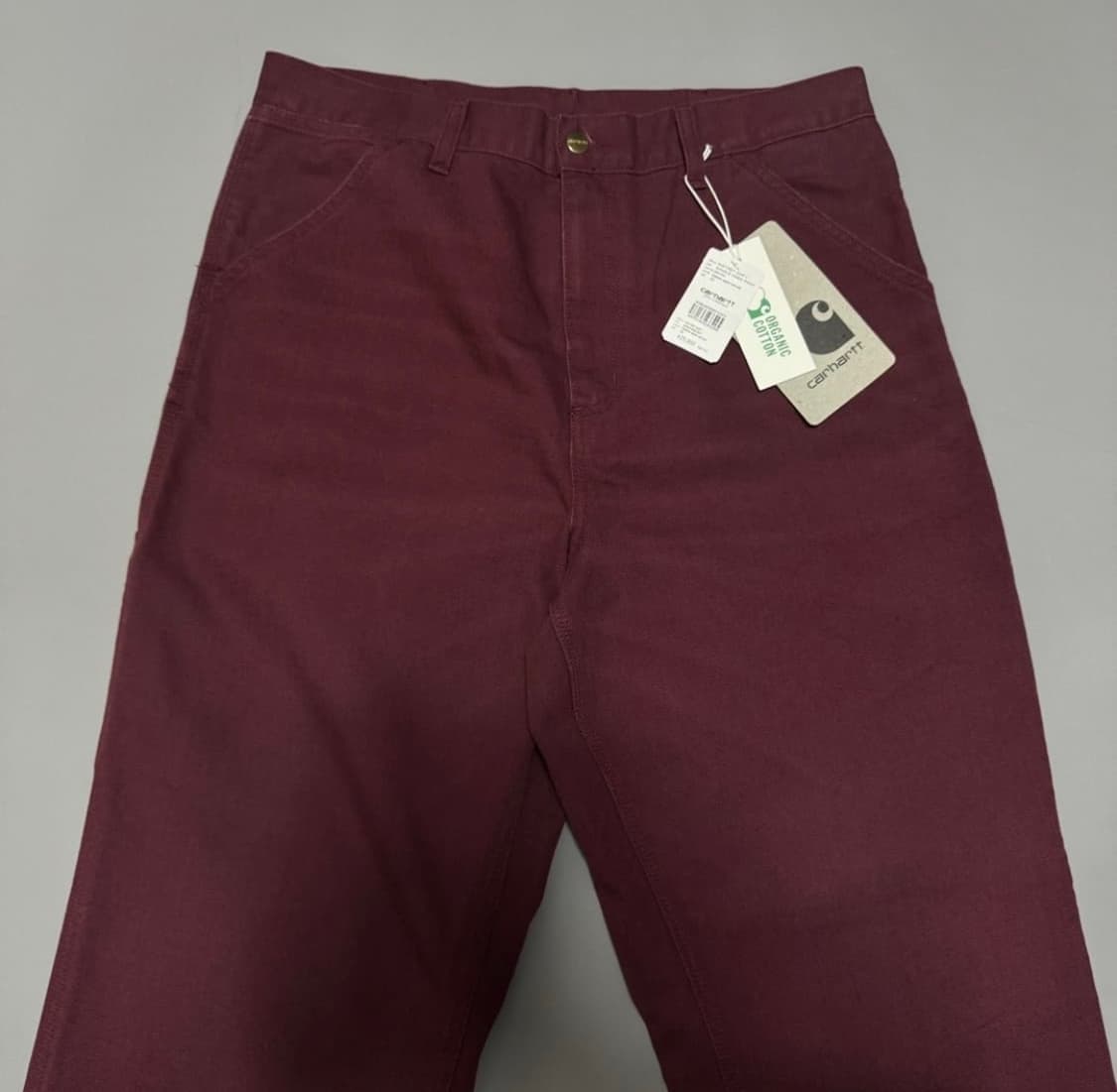 칼하트(Carhartt) 버건디컬러 캔버스 싱글니 팬츠 상품이미지7