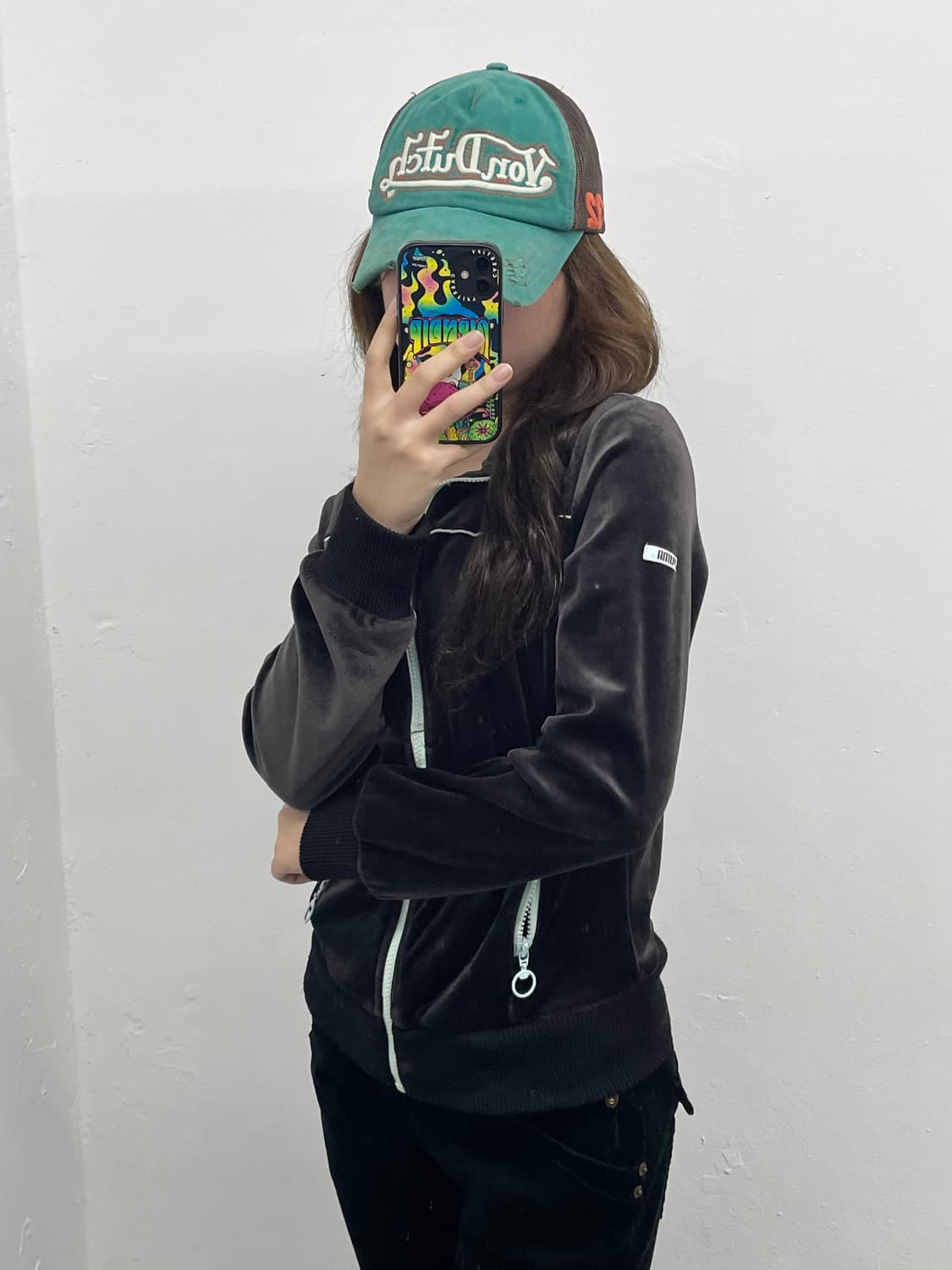 퓨마 차콜 민트 벨로아 집업  상품이미지5