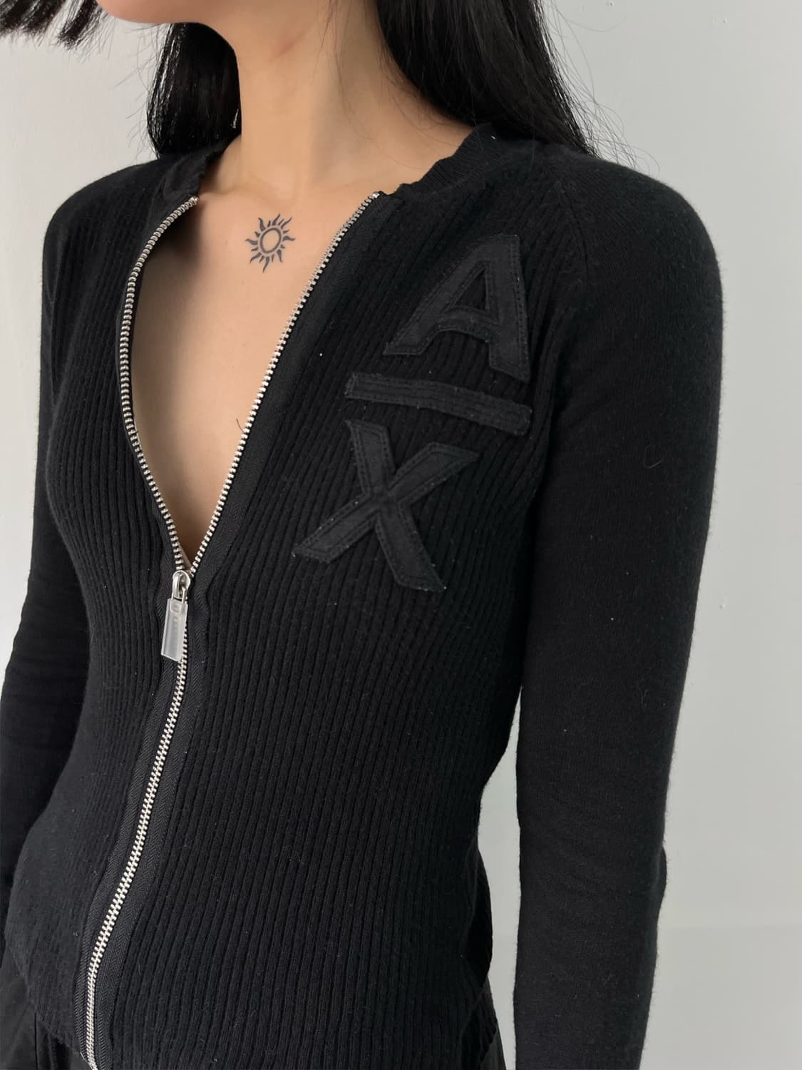 아르마니 익스체인지 슬림핏 골지 집업 상품이미지2