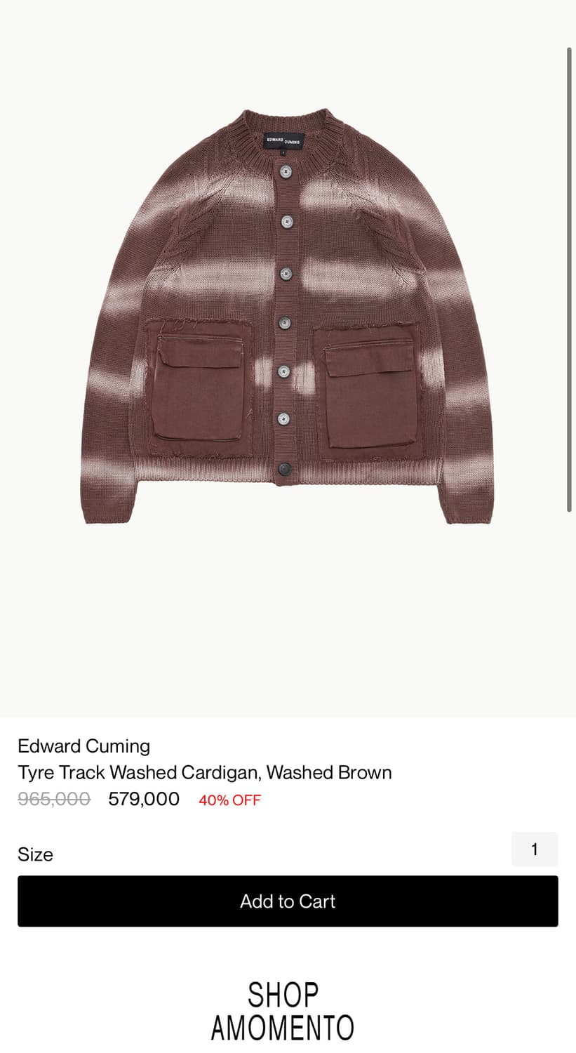 에드워드 커밍 25ss 워시드 가디건 상품이미지7