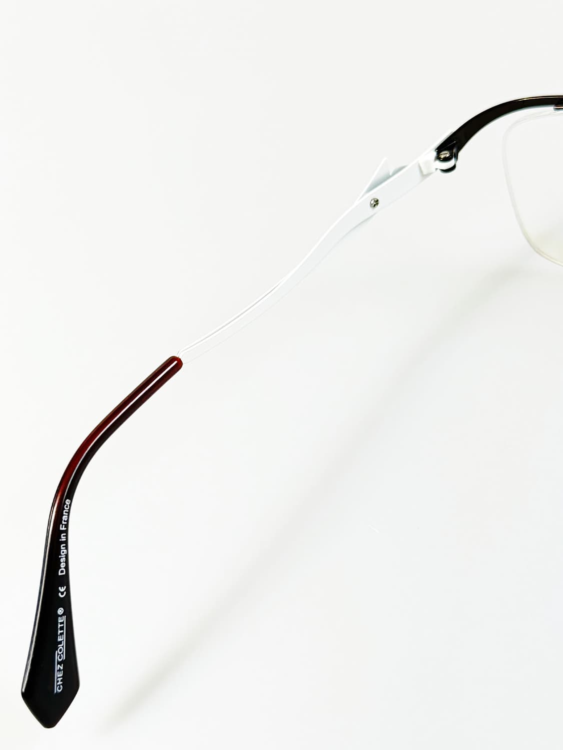 프랑스제 CHEZ COLLETE 스퀘어 반무테 빈티지 안경 상품이미지8