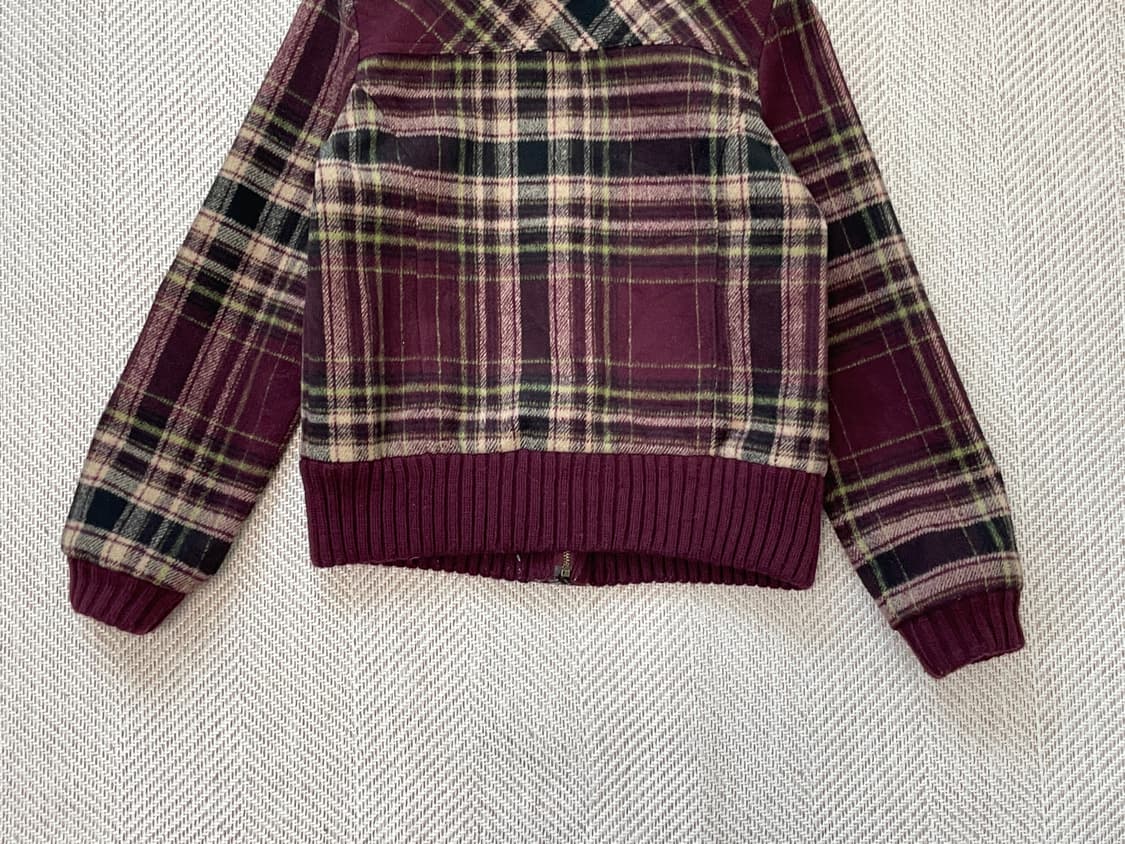 Fika 빈티지 퍼트리밍 체크 자켓 goa y2k 상품이미지6