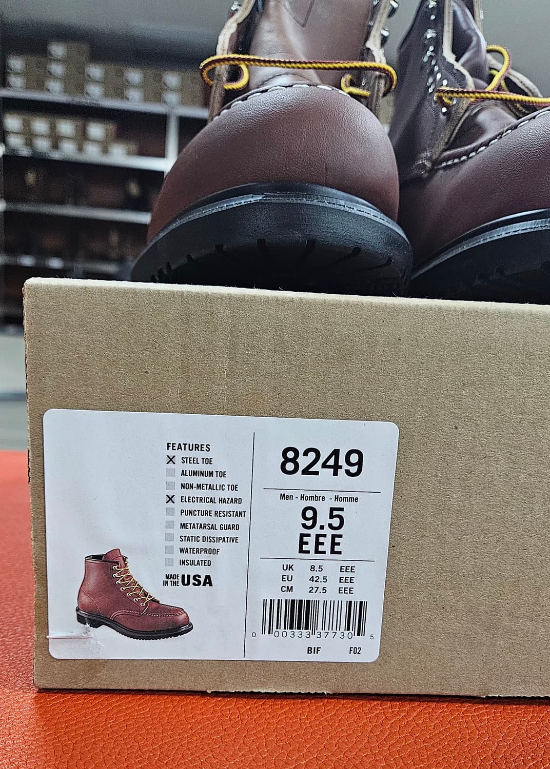 레드윙 6인치 목토 워크화, 안전화 8249, US9.5EEE 상품이미지10