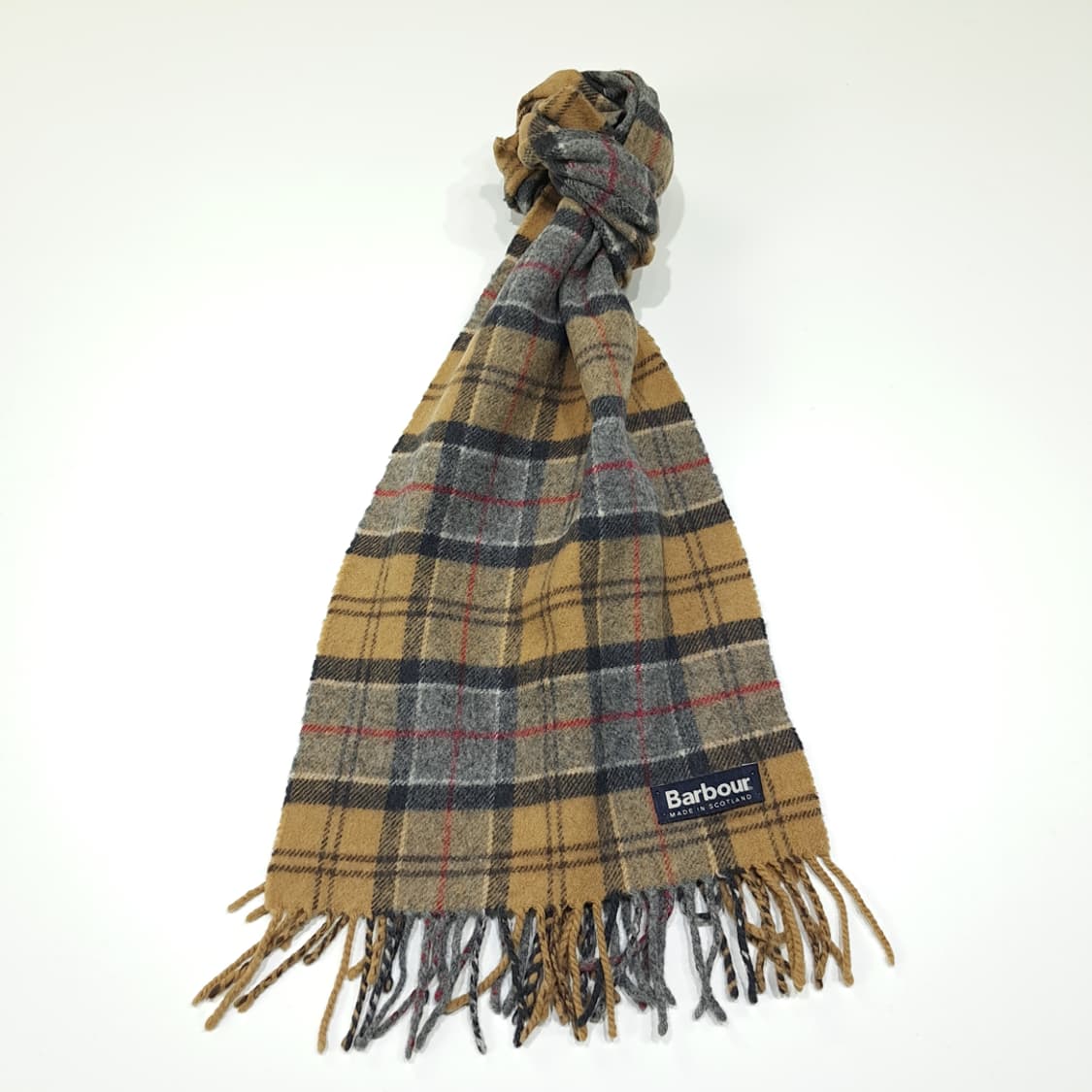 MX583 바버 90s 스코틀랜드판 울 하우스타탄 체크 머플러 목도리 상품이미지1